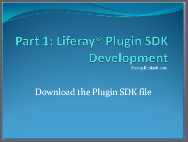 Part 1 Plugin SDK Development